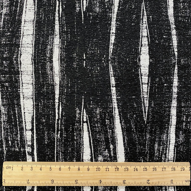 Wood Grain Chenille Yarn Jacquard - Black / White