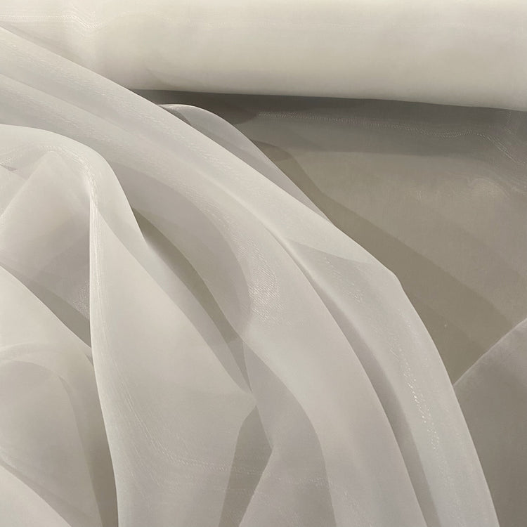 Liquid Shimmer Organza - White