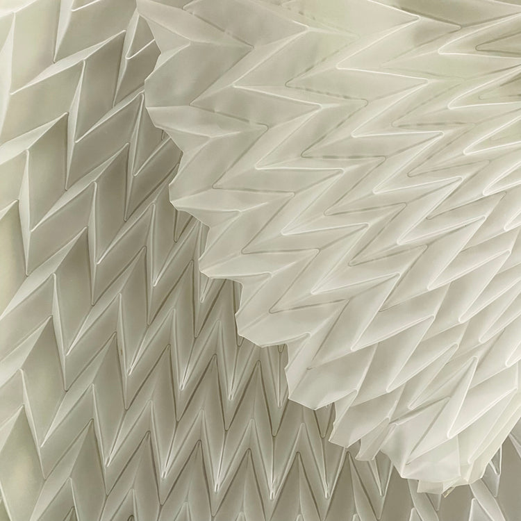 Chevron Pleated Translucent PVC - White