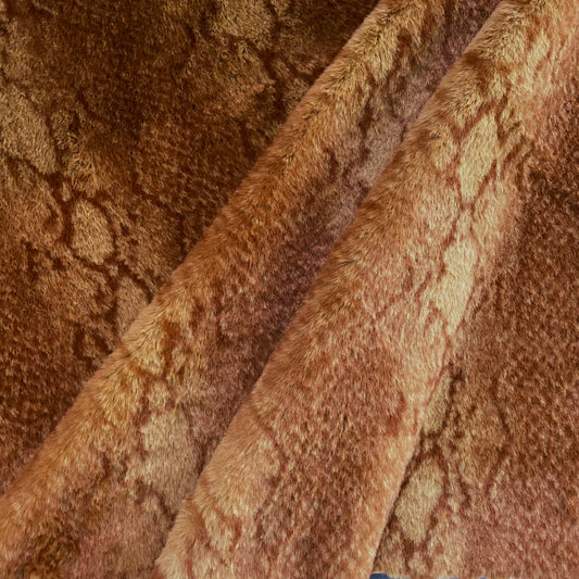 Snakeskin Faux Fur - Tan / Brown