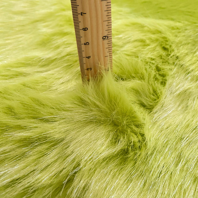 Faux Mink Fur - Medium Pile - Green Yellow