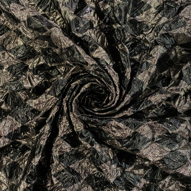 Metallic Foil Harlequin Argyle - Black / Silver