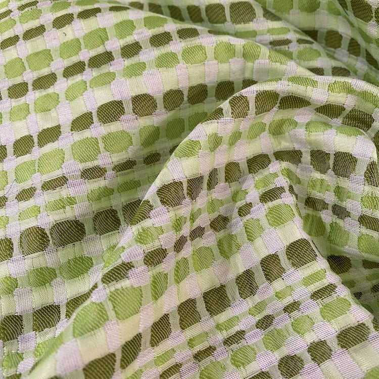 Organic Check Cotton/Poly - Olive/Pale Green