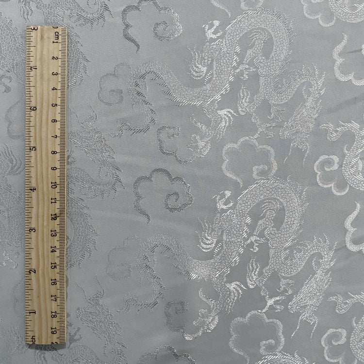 Dragon Satin Damask - Light Grey