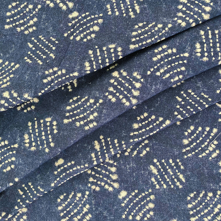 Shibori Checkerboard Cotton Jacquard - Denim
