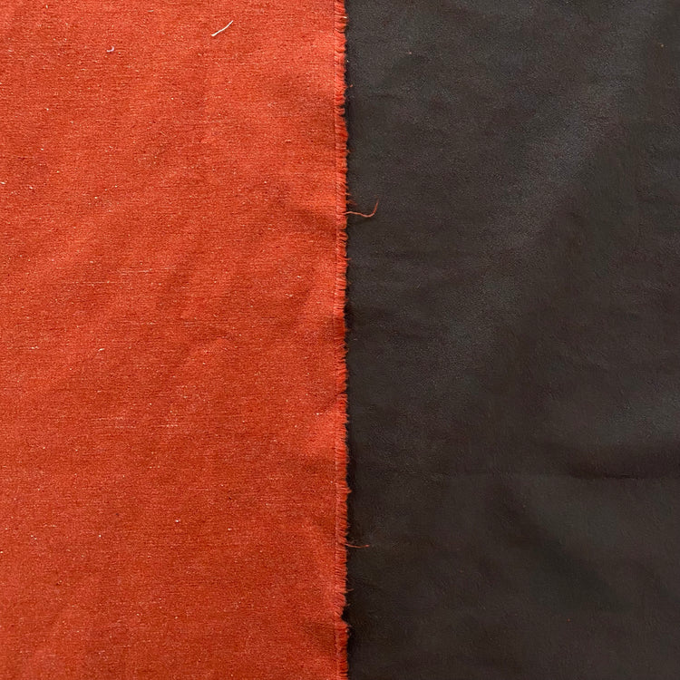 Cotton Blend Twill Faux Suede - Dark Maroon / Brick