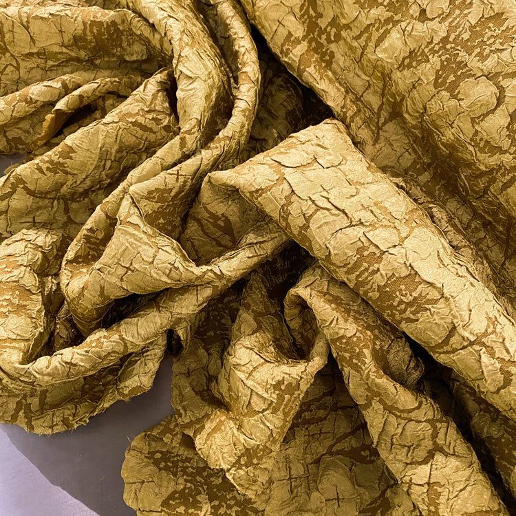Crinkle Textured Cloqué - Citrine / Dark Goldenrod