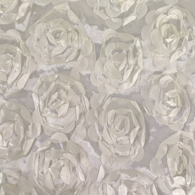 3D Rose Satin - White