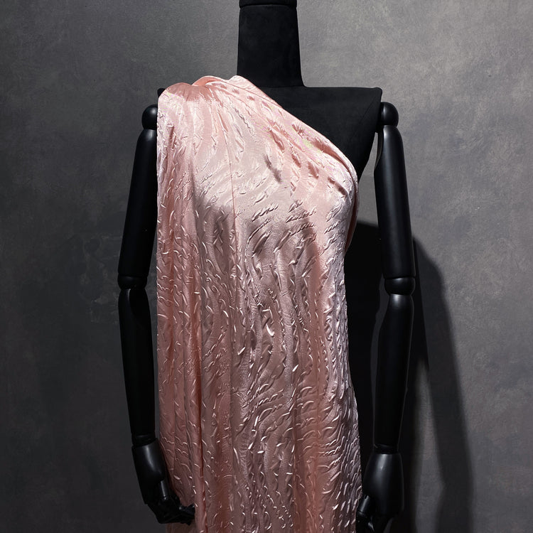 Wave Embossed Satin Plisse - Pink