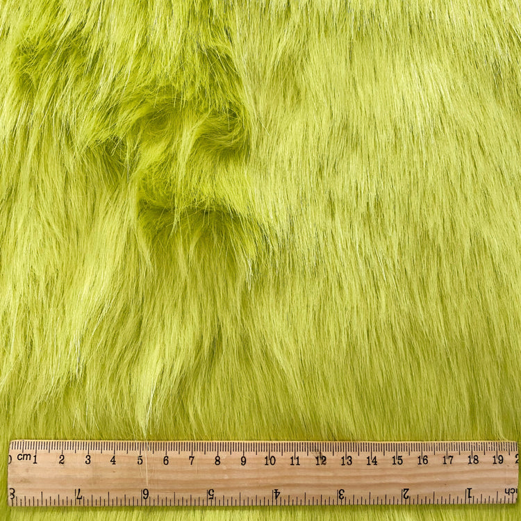 Faux Mink Fur - Medium Pile - Green Yellow