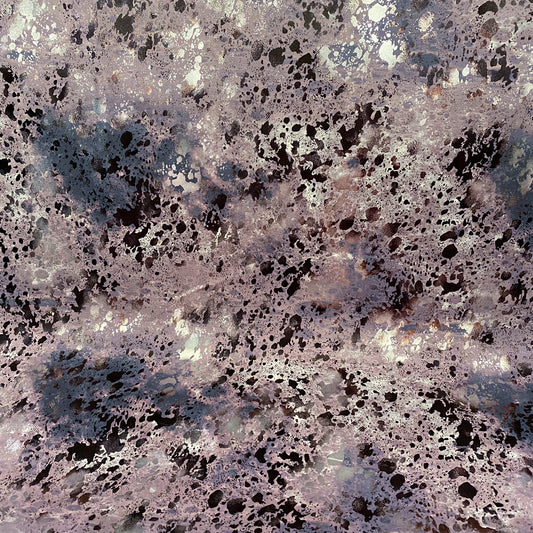 Foiled Splatter Faux Leather - Silver/Lavender