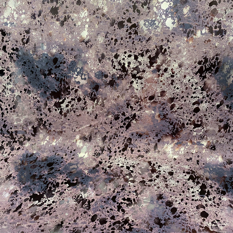 Foiled Splatter Faux Leather - Silver/Lavender