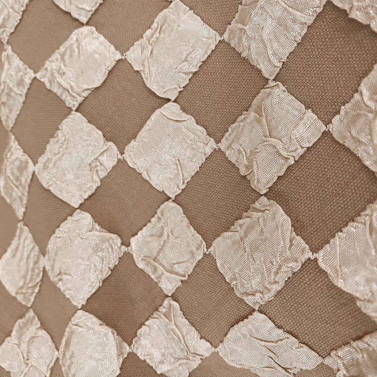 (Remnant) Stretch Chequered Double Weave - Brown - 65cm