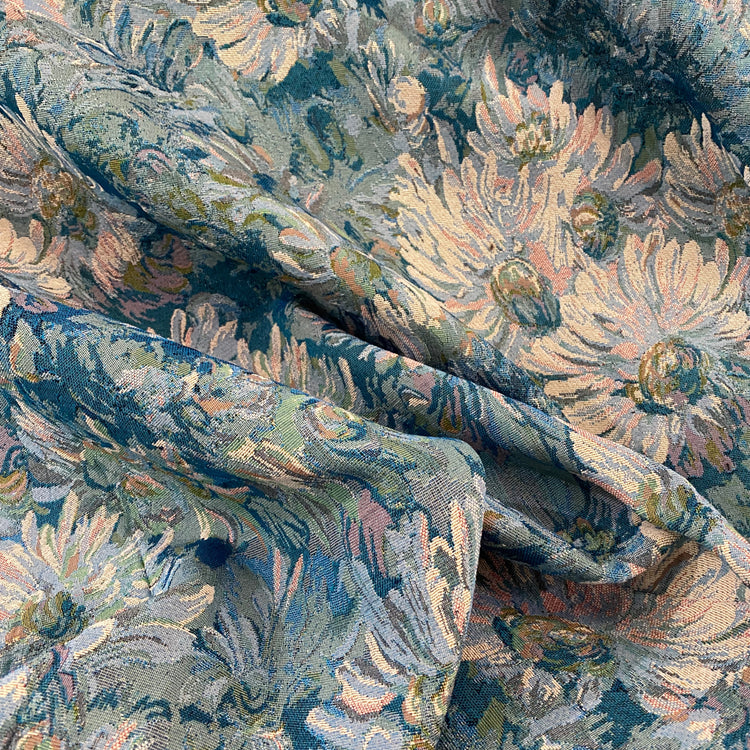 Dahlia Jacquard - Aquamarine Tonal