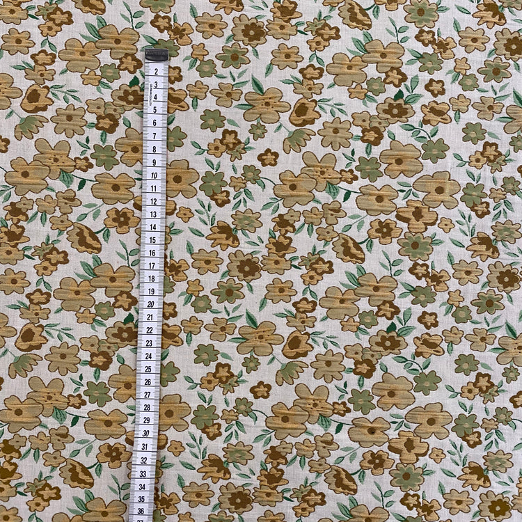 Pansy Cotton Blend Jacquard - Ivory/Dark Green