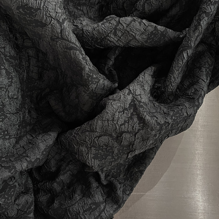 Crinkle Textured Cloqué - Black