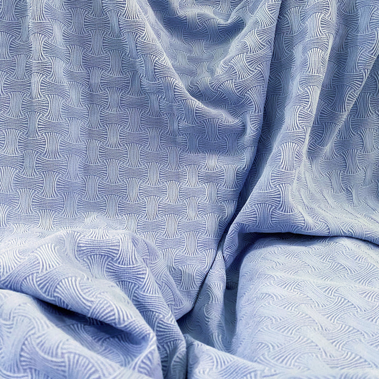 Basket Weave Look Stretch - Powder Blue
