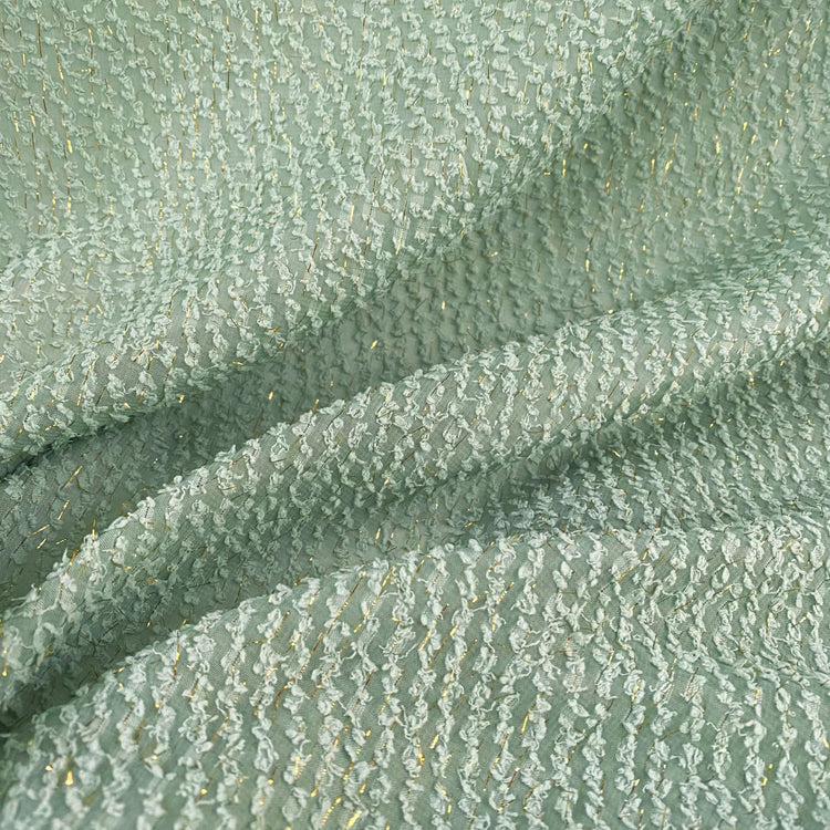 Cut Pile Chiffon - Pale Green/Metallic