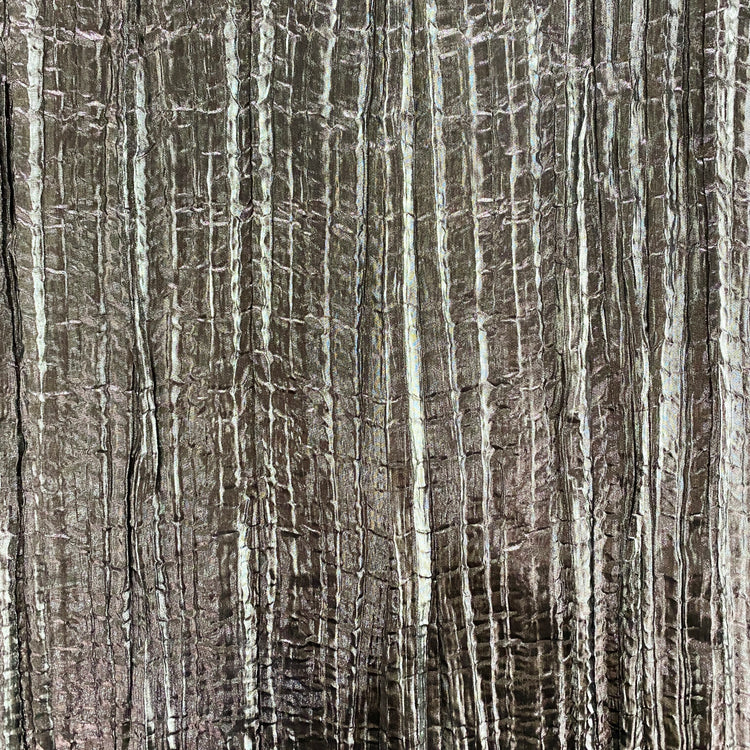 Creased Metallic Foiled Chiffon - Silver