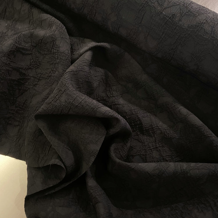 Abstract Mottled Cloqué - Black