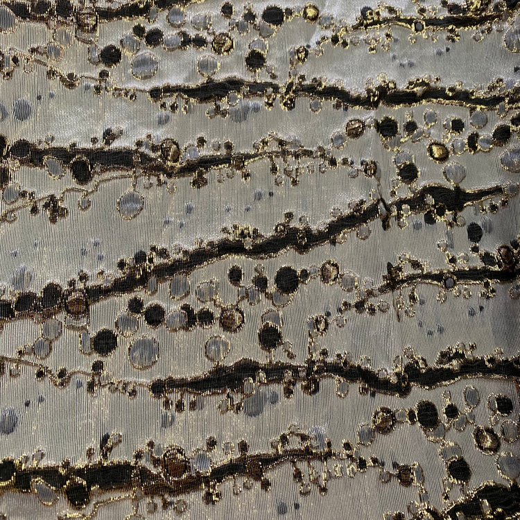 Abstract Kelp Forest & Air Bubble Brocade - White Smoke/Black