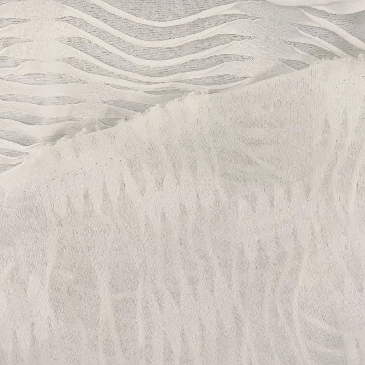Grunge Slashed Double Knit - White