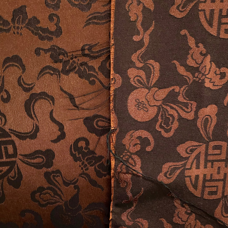 Feng Shui Satin Jacquard - Burnt Umber / Dark Brown