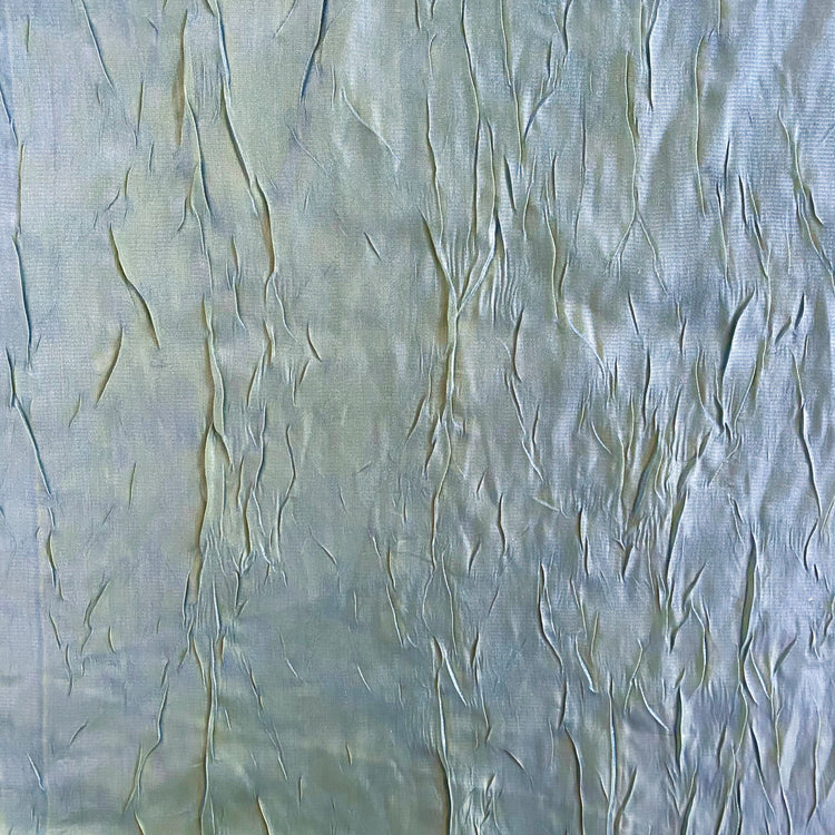 Creased Shot Twill Taffeta - Metallic Blue / Yellow Green