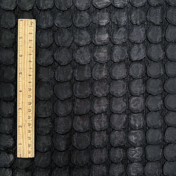 Dragon Scale Plisse Organza - Black