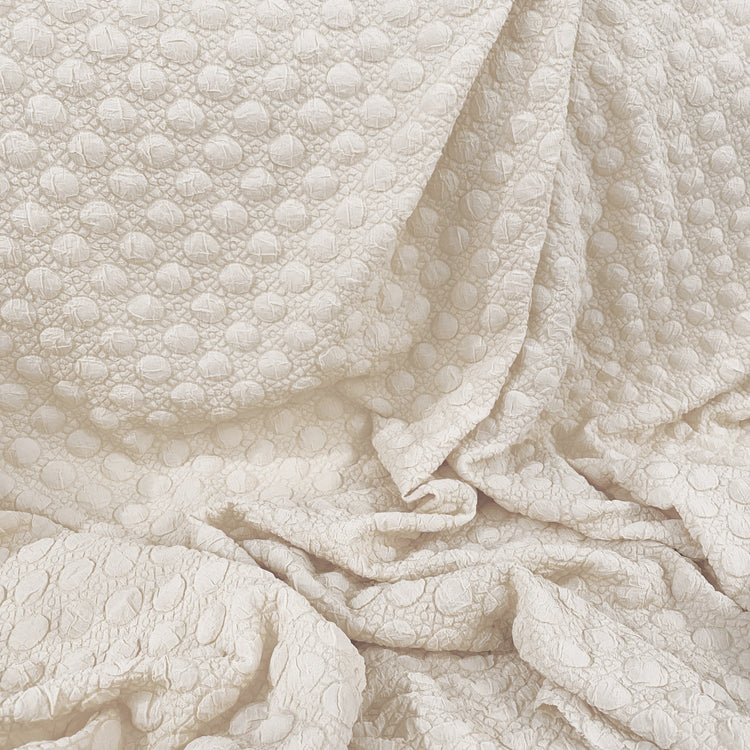 Mosaic Polka Dot Bubble Cloqué - White