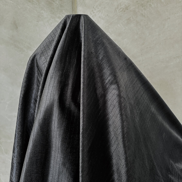 Embossed Crocodile Velour - Drill Backing - Black