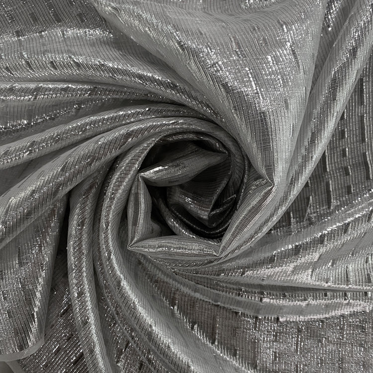 Silk Lurex Dobby- Silver