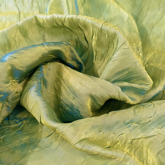 Creased Shot Taffeta - Lawn Green/Blue