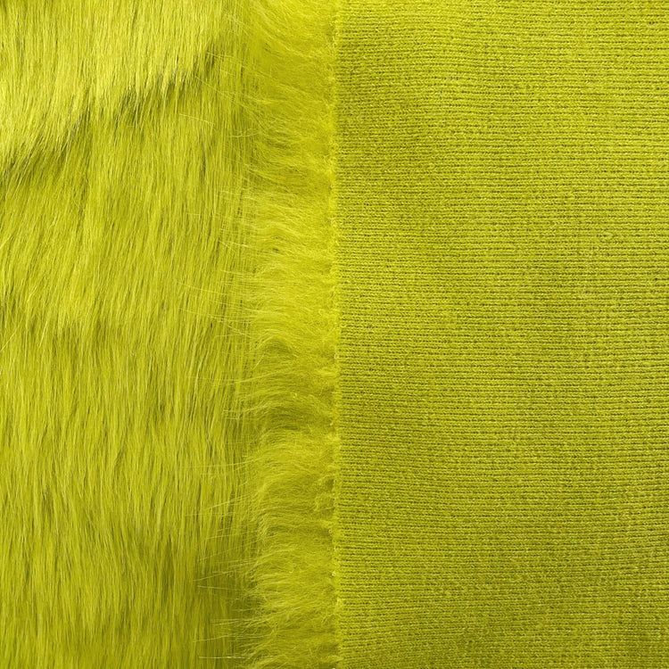 Faux Mink Fur - Medium Pile - Green Yellow