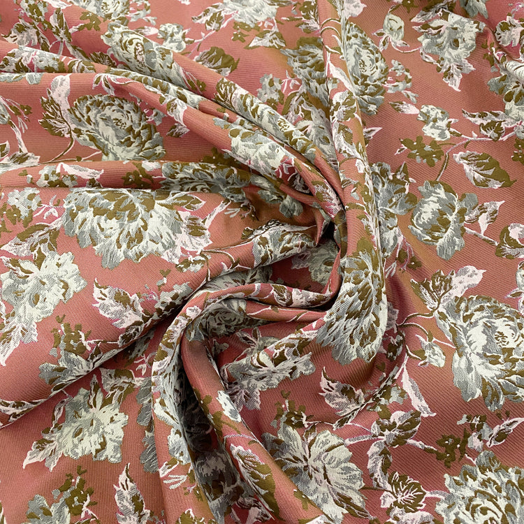 Soft Rose Brocade - Hot Pink/Seashell