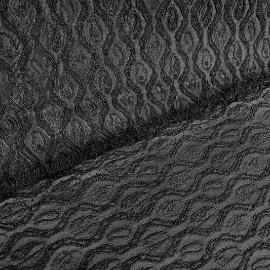 Raised Geometric Jacquard - Black