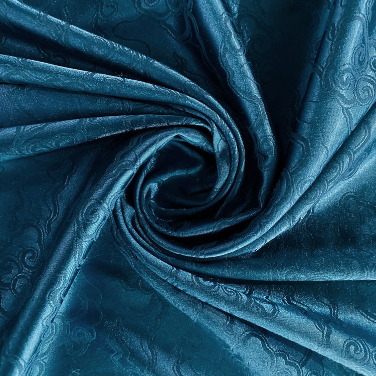 Gentle Clouds Satin Damask - Aquamarine