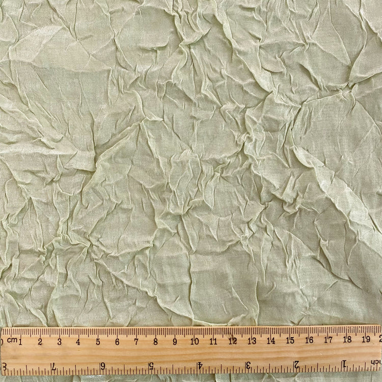 Creased Shimmer Satin - Honey Dew