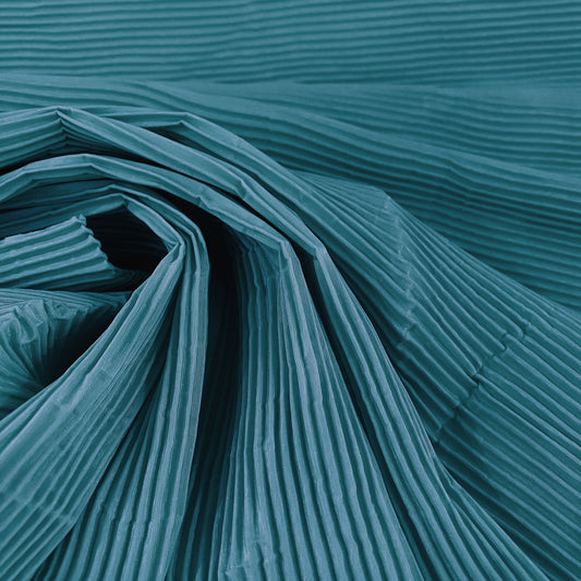 Accordion-Pleated Taffeta - Cadet Blue