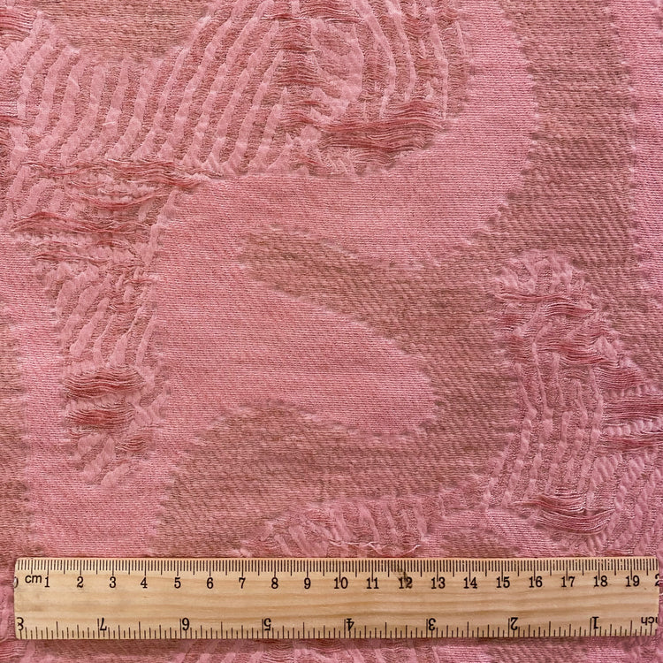 Abstract Swirls Yarn Float Jacquard - Coral