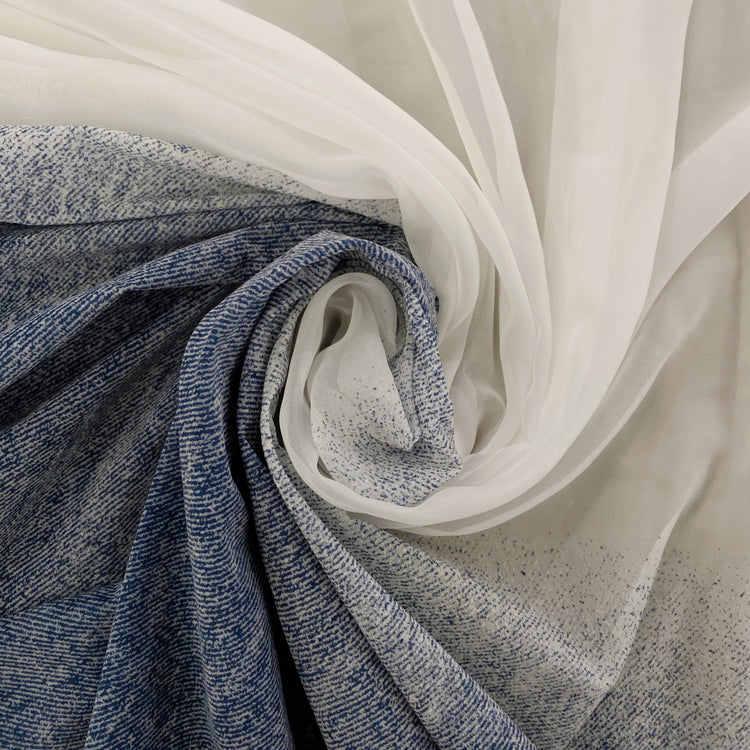 Denim Devoré Burnout Chiffon - Navy