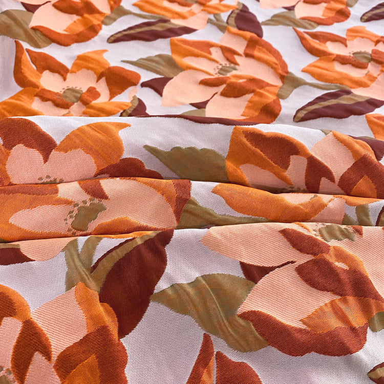 Magnolia Poly/Nylon Jacquard  - Orange/Soft Pink