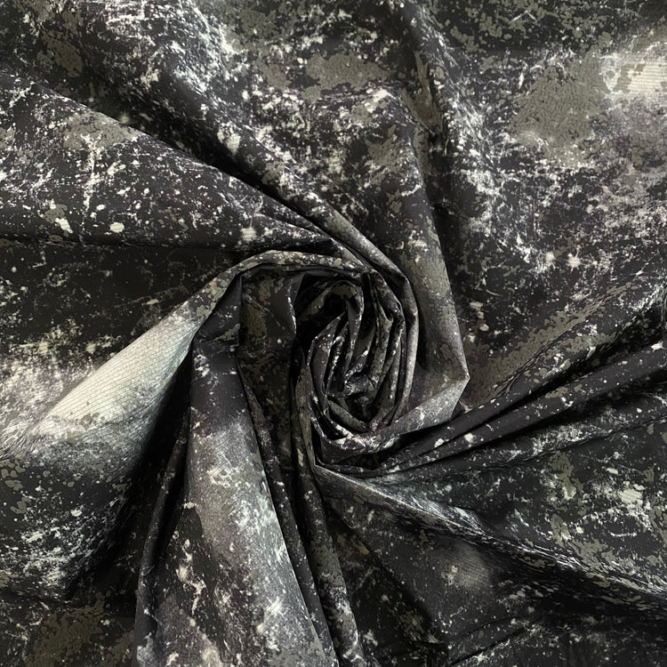 Reflective Spot Graphene Pinstripe Taffeta - Slate Grey / Dark Grey