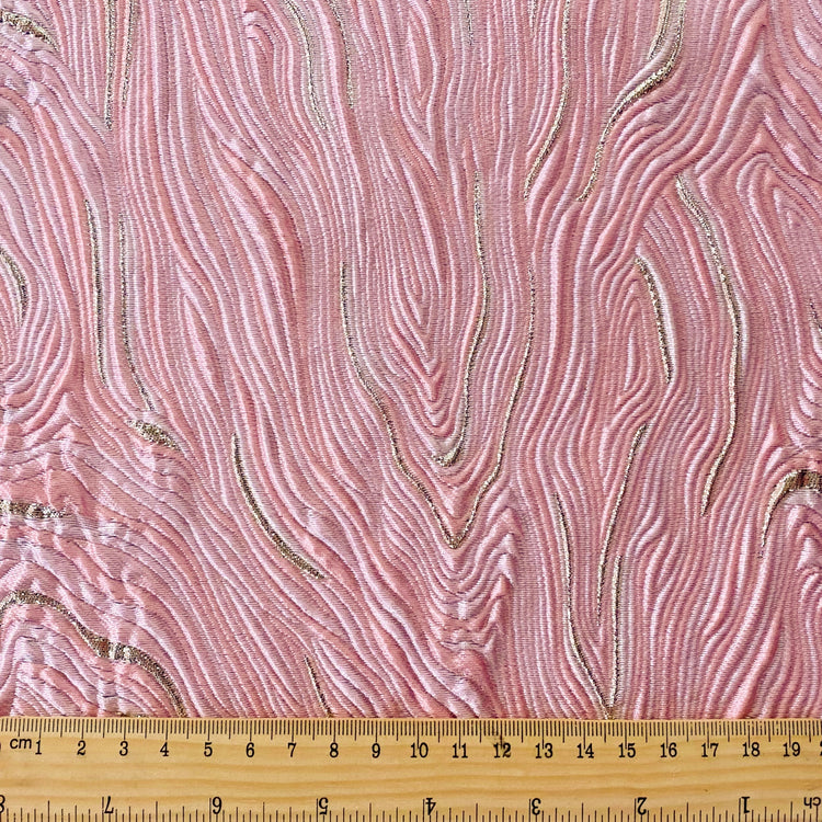 Contour Wave Brocade - Pink/Silver Metallic