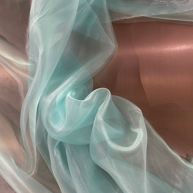 Metallic Organza - Pale Aqua
