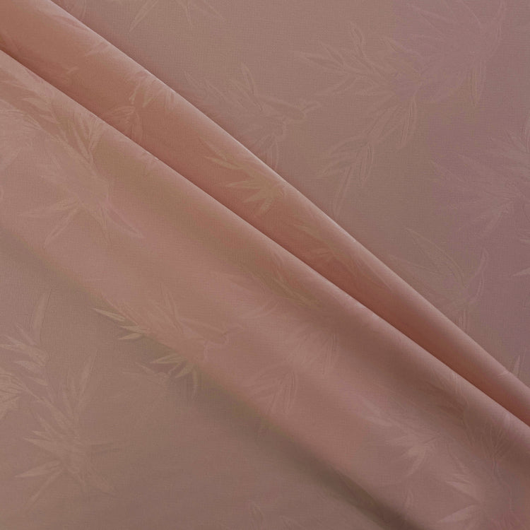 Bamboo Flora Damask - Silk Embroidered - Pastel Peach