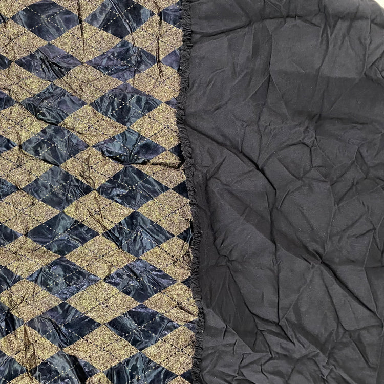 Metallic Foil Harlequin Argyle - Black / Gold