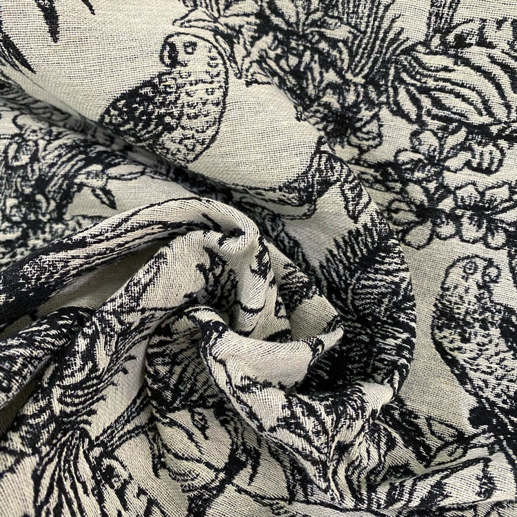 Tropical Cotton/Poly Jacquard - White/Black
