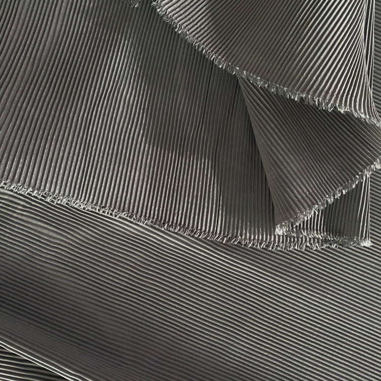Accordion-Pleated Taffeta - Steel Grey