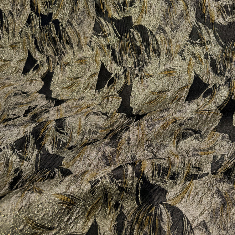Abstract Flora Brocade - Gold/Black